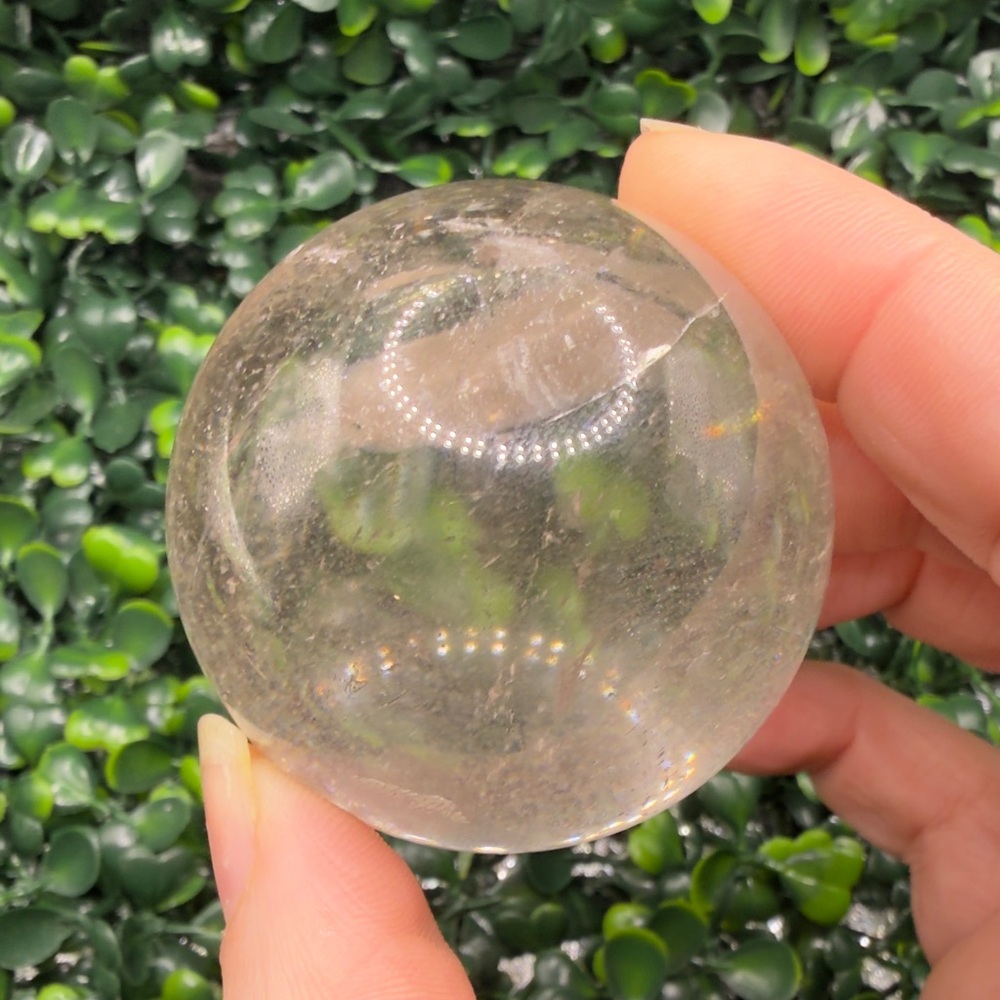 Incredible Clear Quartz Sphere w/ Huge Rainbow 55mm - Picture 4 of 9